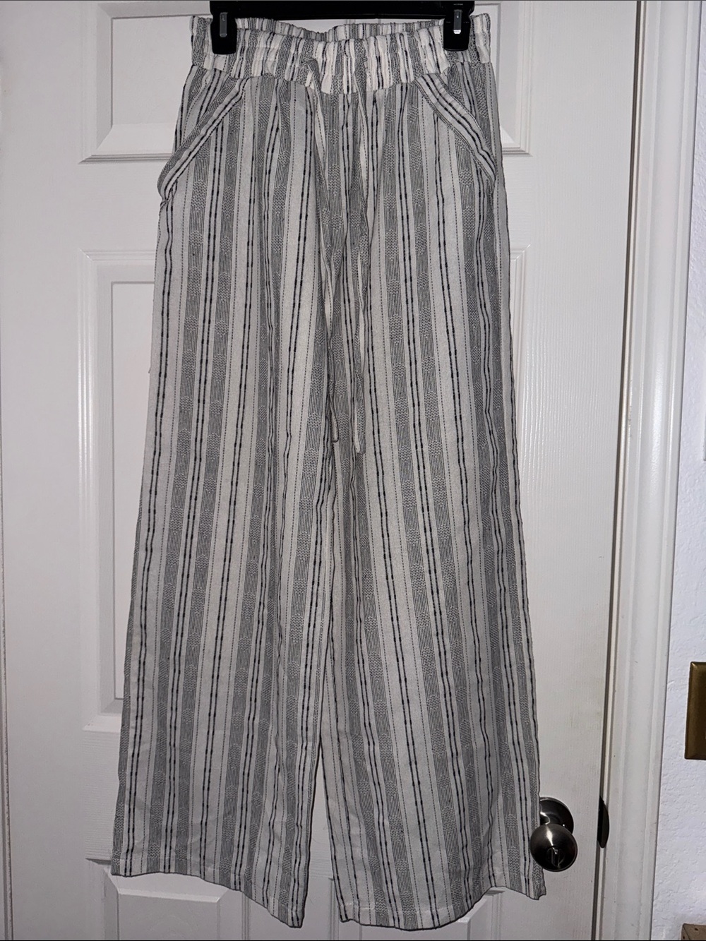 Sienna Sky Black & White Striped Wide-Leg Pants